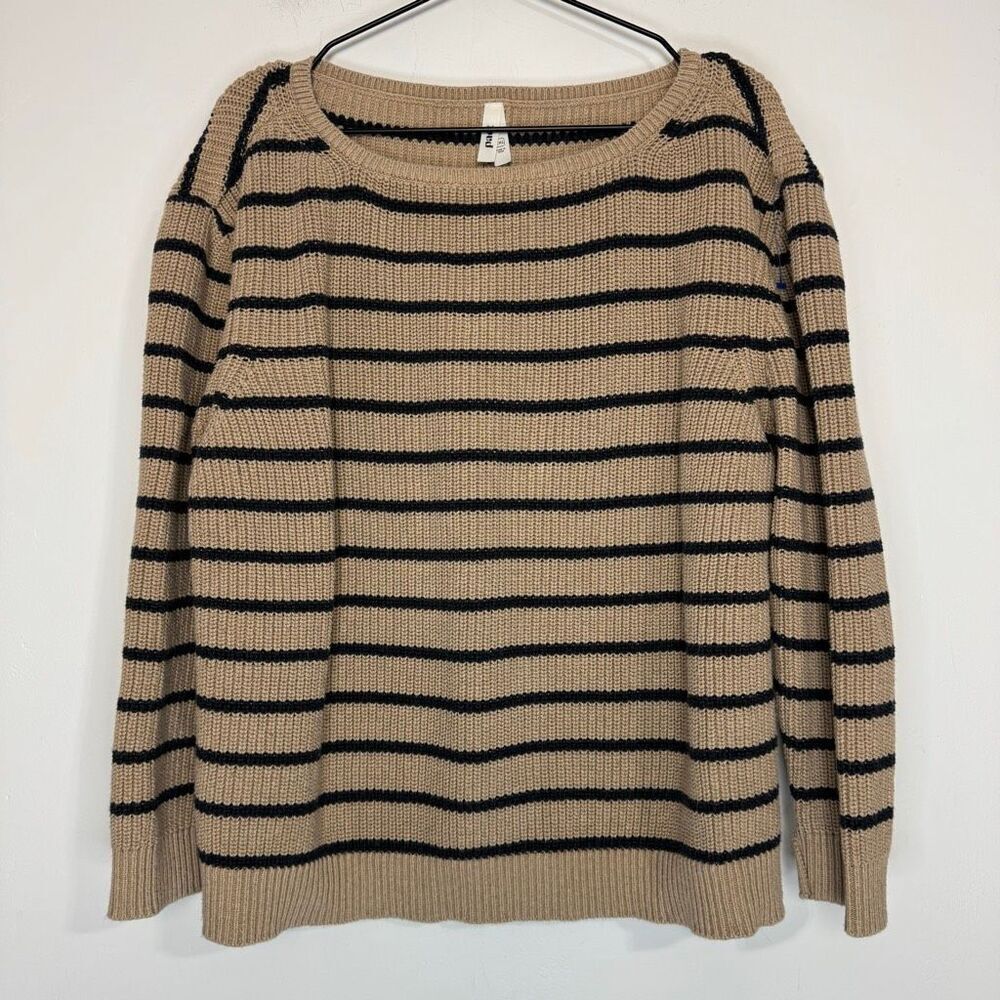 Pact Organic Luxe Boat Neck Sweater in Marin Stripe XXL